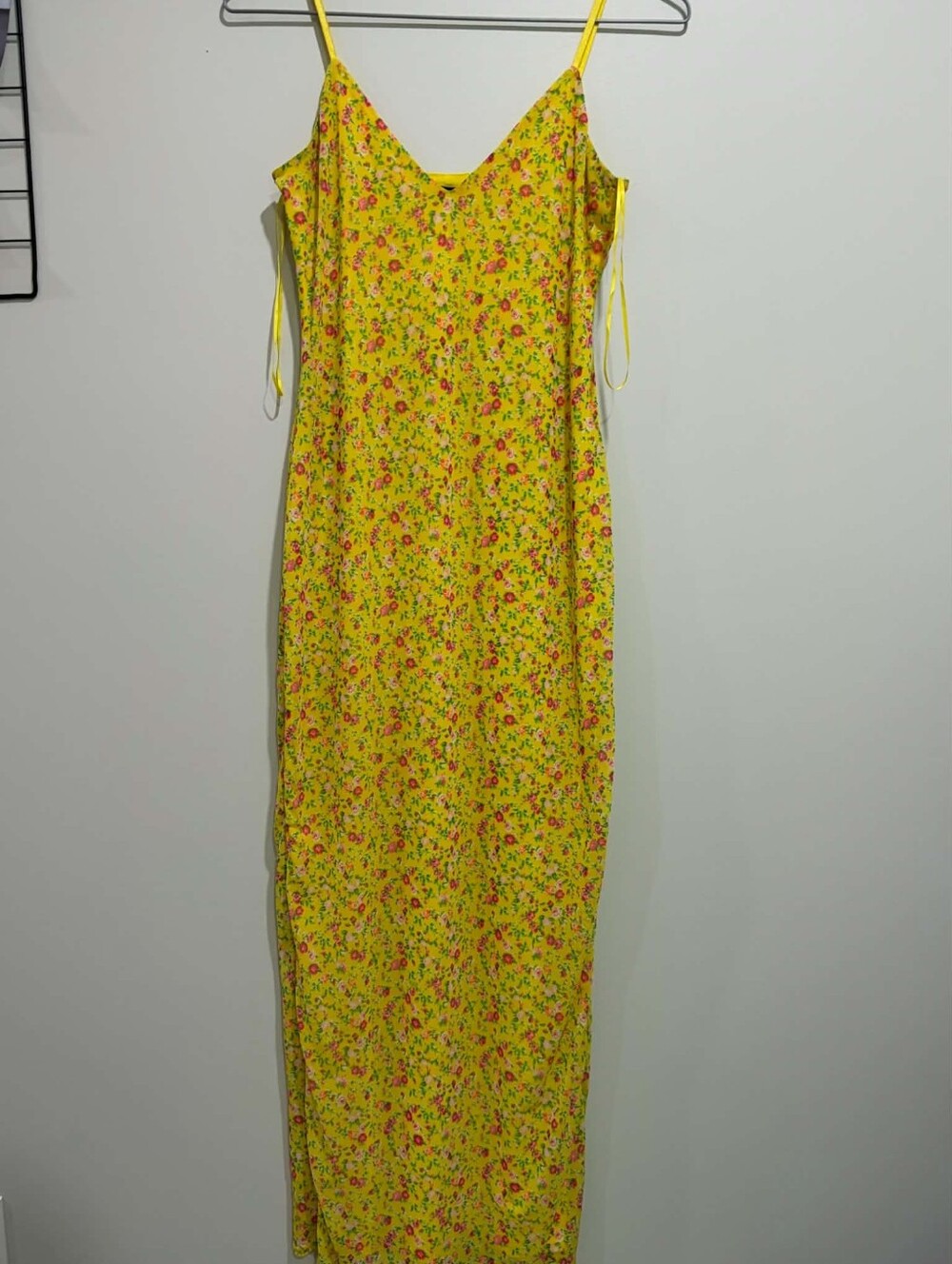 AFRM Yellow Floral Slip Maxi Dress